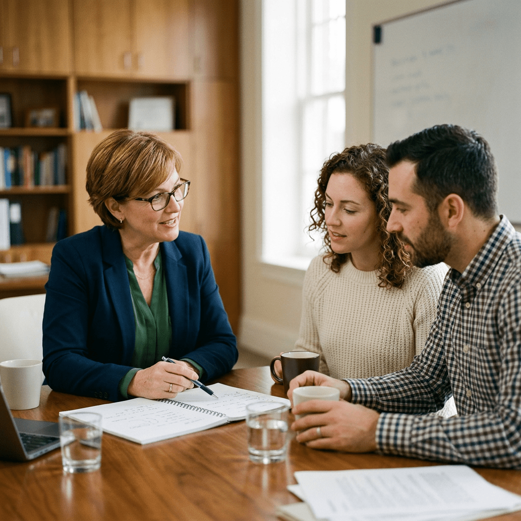 Consultation discussion with couple and notes