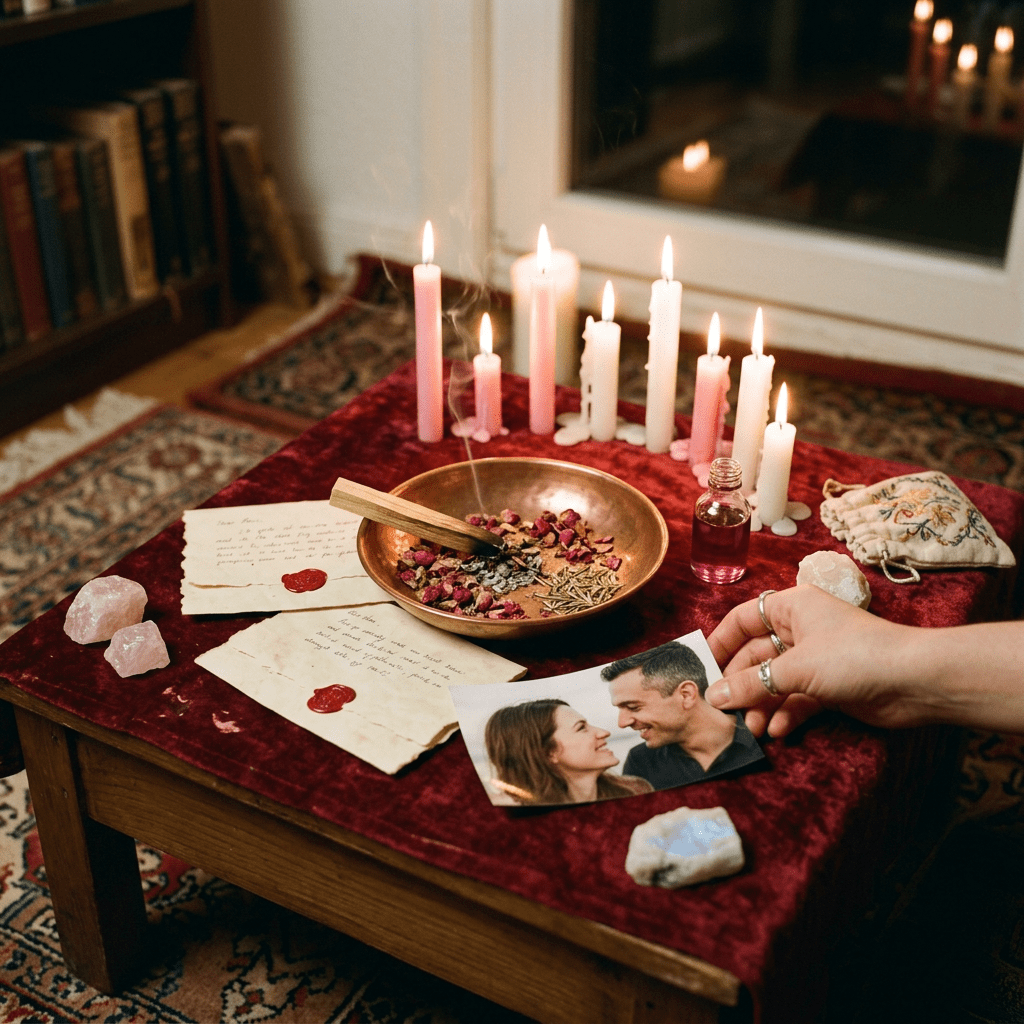 Découvrez le guide complet du rituel d'amour avec une photo et le prénom par le Coach Spirituel Agboho. 25 ans d'expérience pour faire revenir son ex, réconcilier votre couple et retrouver l'amour. Rituel puissant avec photo, prénom, 